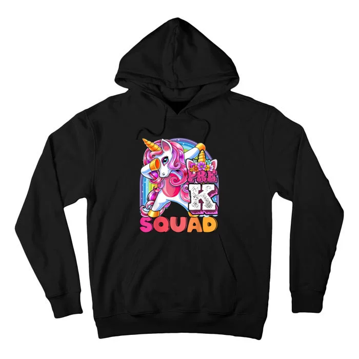 PreK Squad Dabbing Unicorn Back To School Girl Gift Tall Hoodie