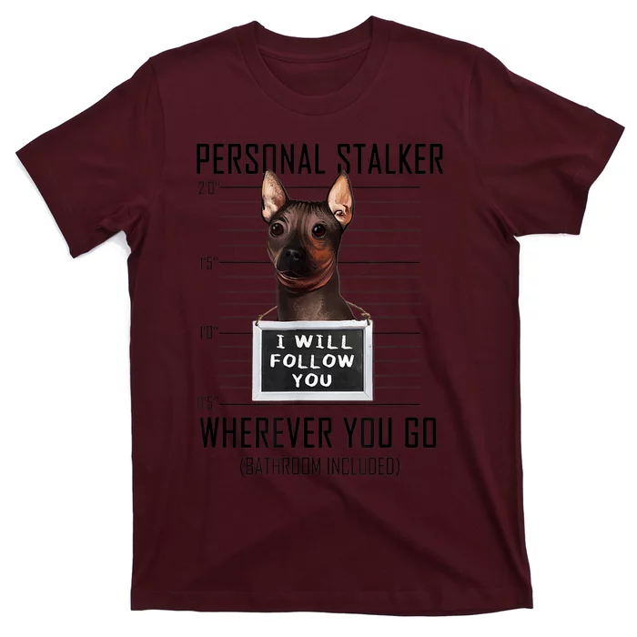 Personal Stalker Dog Hairless Terrier I Will Follow You T-Shirt