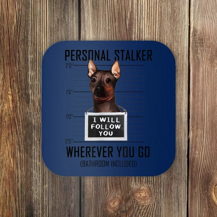 Personal Stalker Dog Hairless Terrier I Will Follow You Coaster