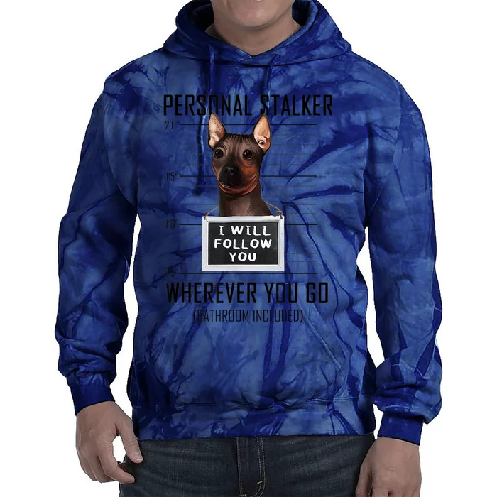 Personal Stalker Dog Hairless Terrier I Will Follow You Tie Dye Hoodie