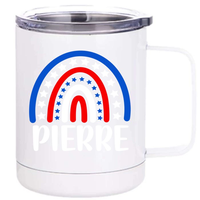 Pierre South Dakota Gift I Love Pierre Usa Funny Gift Front & Back 12oz Stainless Steel Tumbler Cup