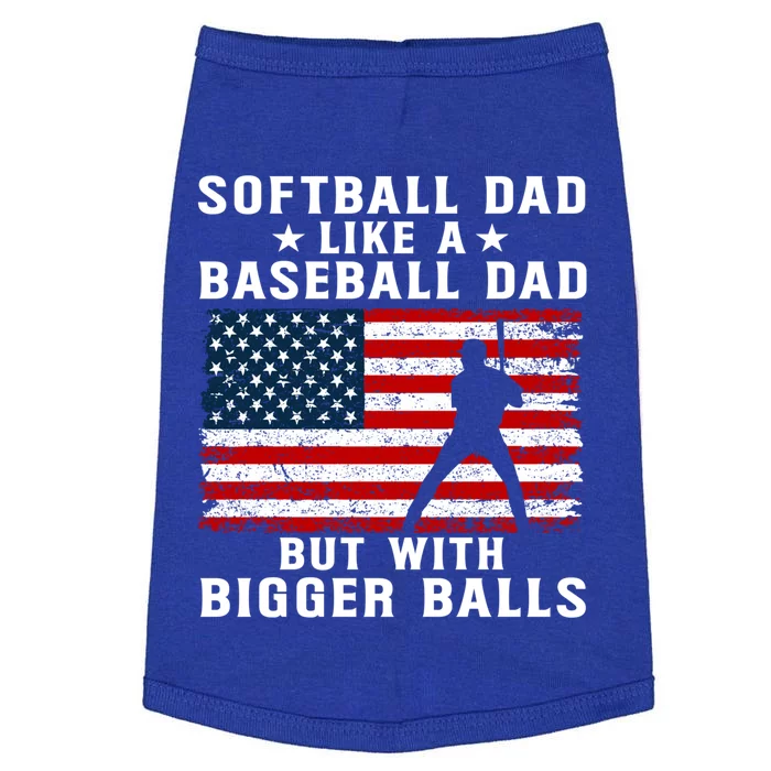 Patriotic Softball Dad Like A Baseball Dad Gift Doggie Tank