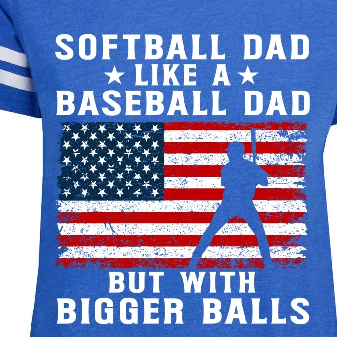 Patriotic Softball Dad Like A Baseball Dad Gift Enza Ladies Jersey Football T-Shirt