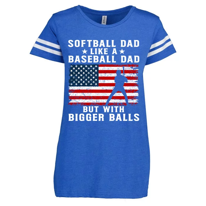 Patriotic Softball Dad Like A Baseball Dad Gift Enza Ladies Jersey Football T-Shirt