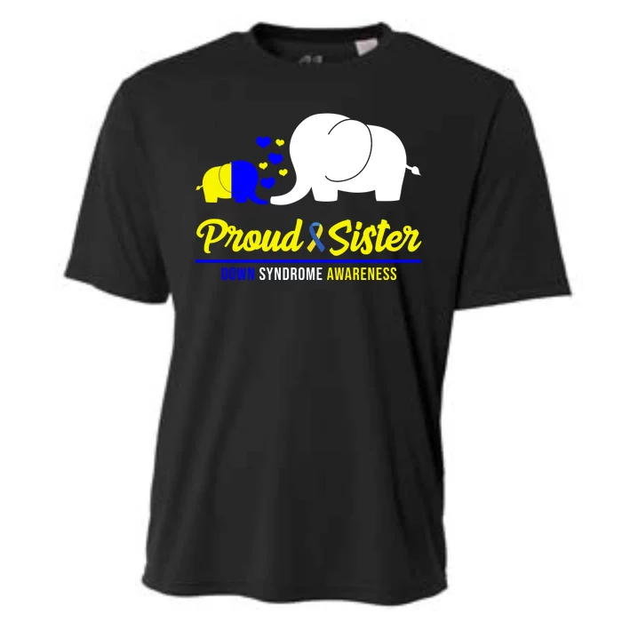 Proud Sister Down Syndrome Awareness Elephant Cooling Performance Crew T-Shirt