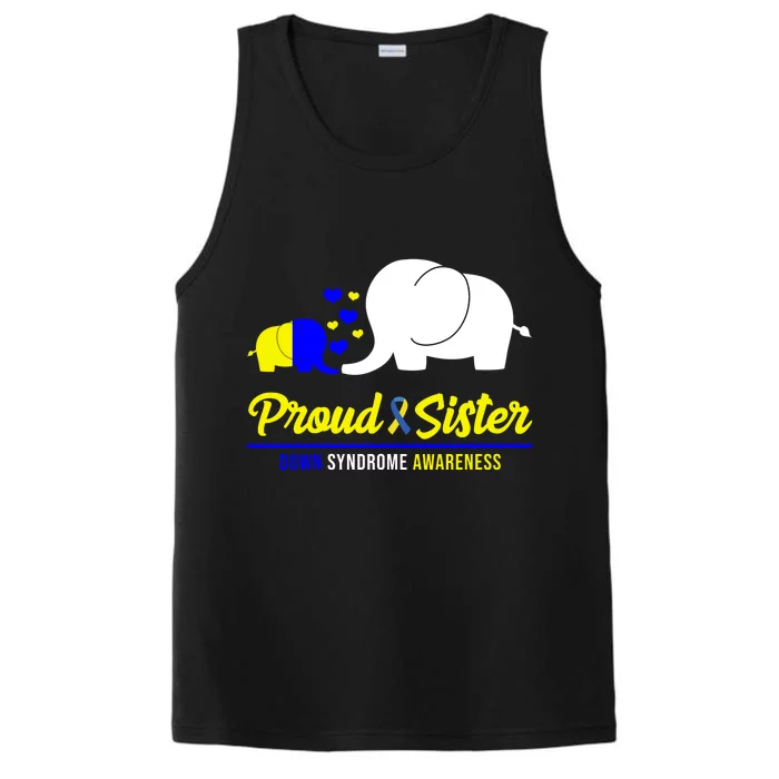 Proud Sister Down Syndrome Awareness Elephant Performance Tank