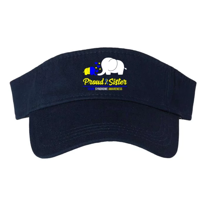 Proud Sister Down Syndrome Awareness Elephant Valucap Bio-Washed Visor