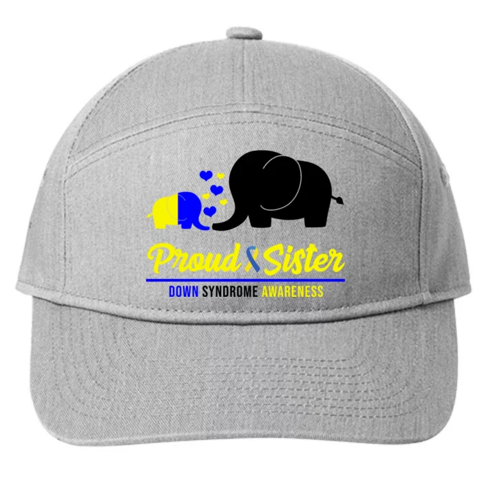 Proud Sister Down Syndrome Awareness Elephant 7-Panel Snapback Hat