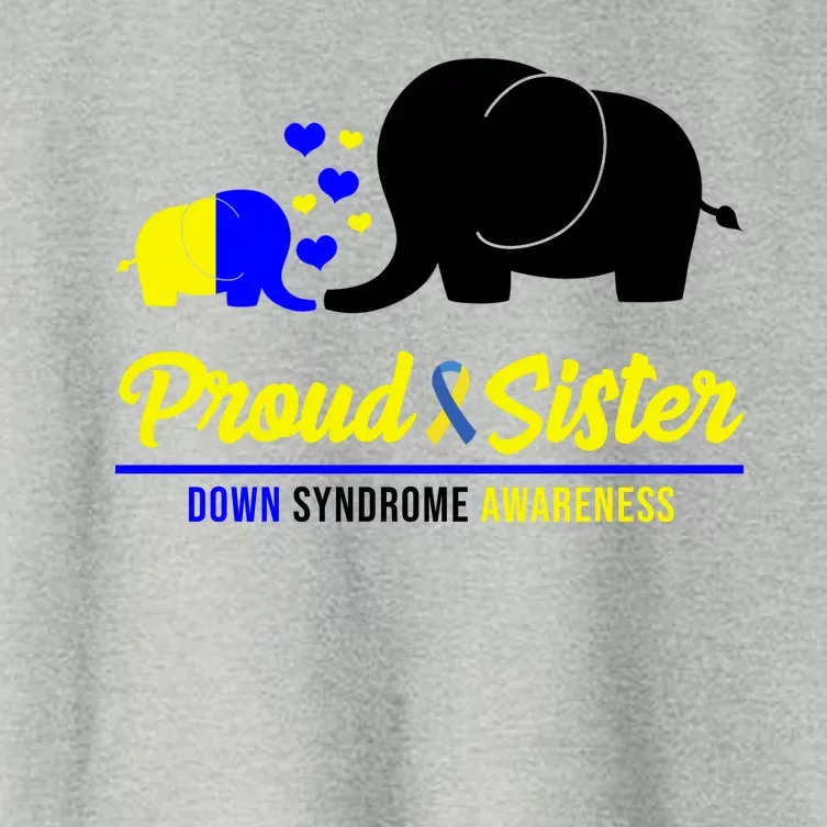 Proud Sister Down Syndrome Awareness Elephant Women's Crop Top Tee