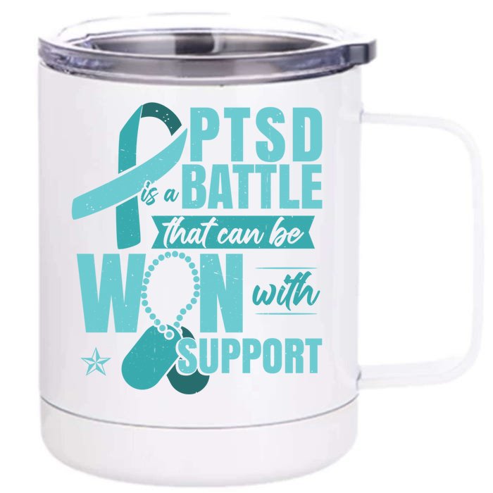 Posttraumatic Stress Disorder Support Ptsd Cool Gift Front & Back 12oz Stainless Steel Tumbler Cup