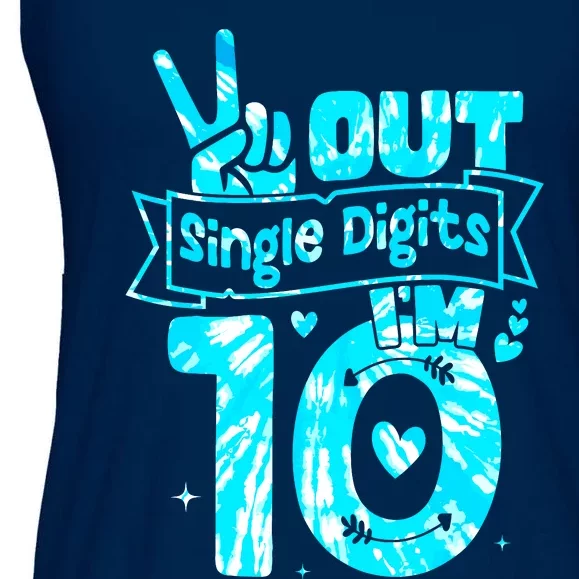 Peaceout Single Digits IM 10 Digits Tie Dye Birthday Girl Ladies Essential Flowy Tank