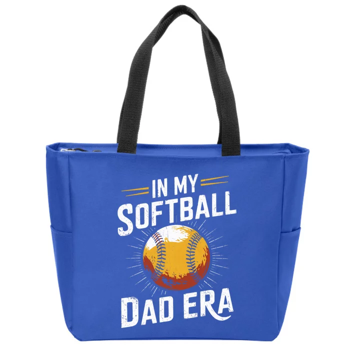 Proud Softball Dad Softball Dads In My Softball Dad Era Gift Zip Tote Bag