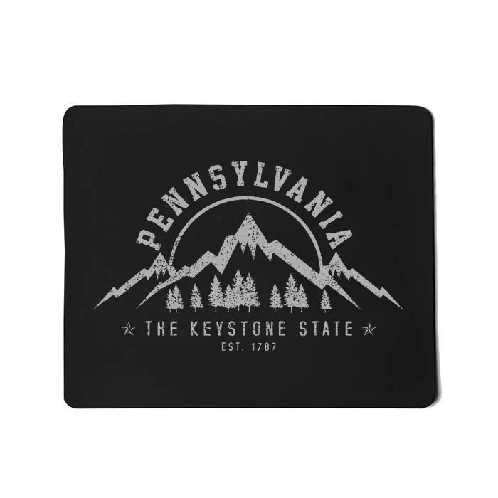 Pennsylvania State Est. 1787 Vintage Mountains Gift Mousepad