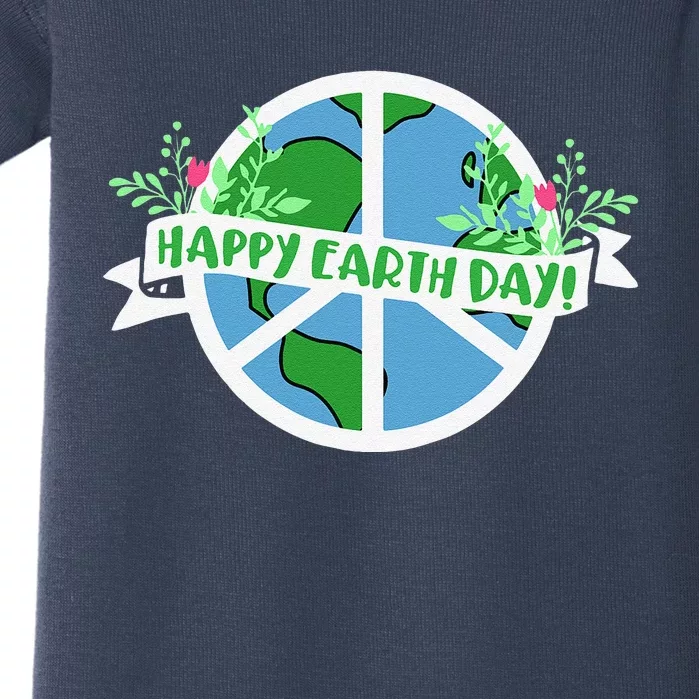 Peace Sign Earth Day Design Baby Bodysuit