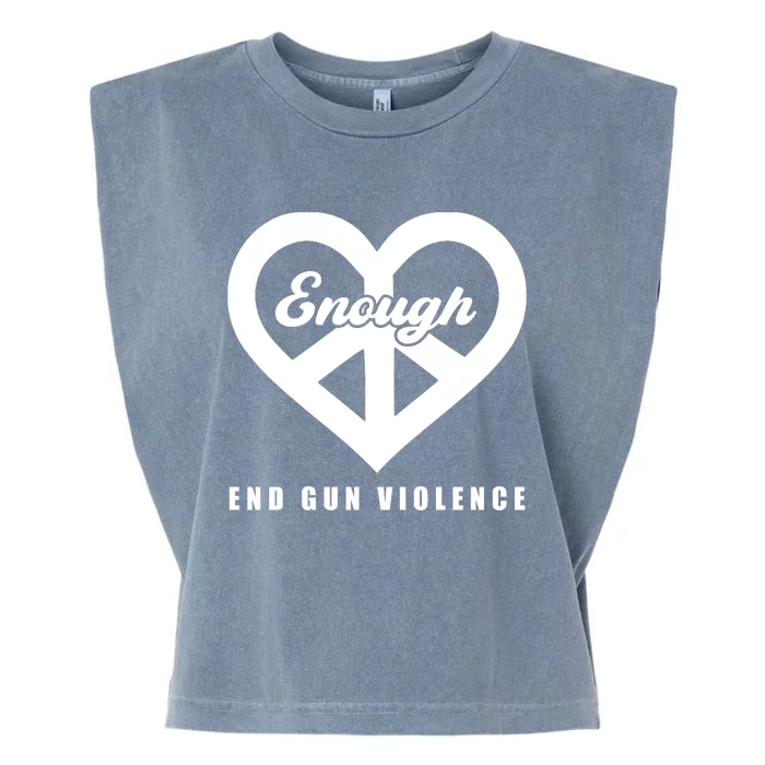 Peace Sign Enough End Gun Violence Garment-Dyed Women's Muscle Tee