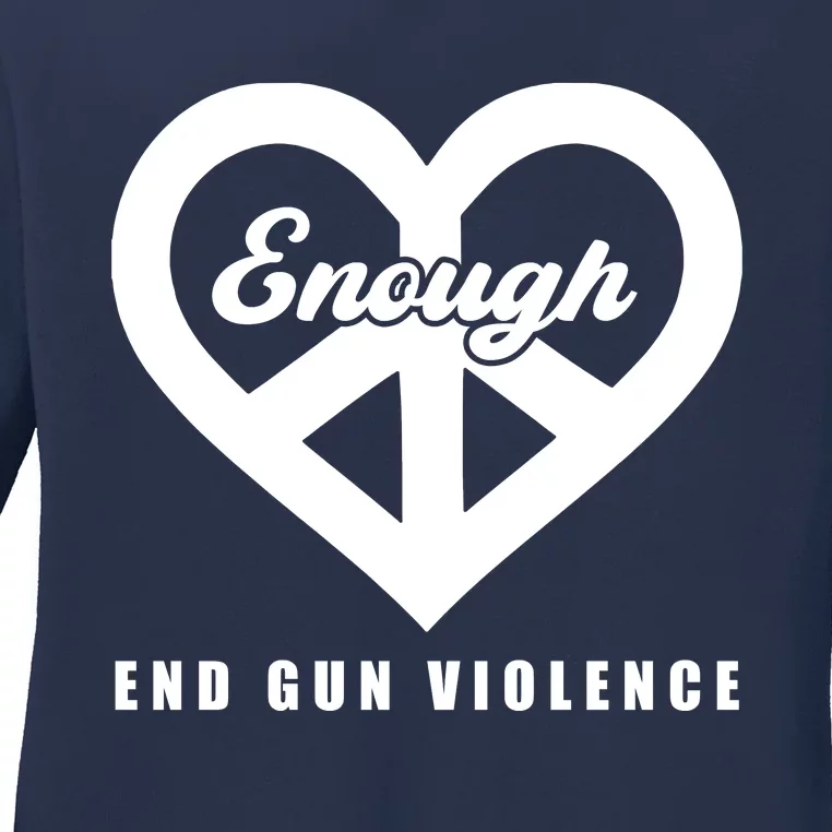 Peace Sign Enough End Gun Violence Ladies Long Sleeve Shirt