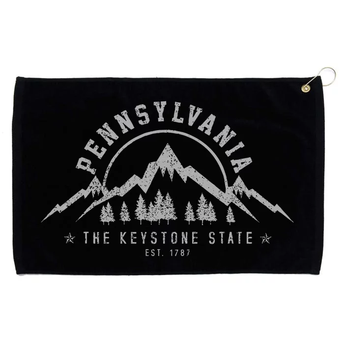 Pennsylvania State Est. 1787 Vintage Mountains Grommeted Golf Towel