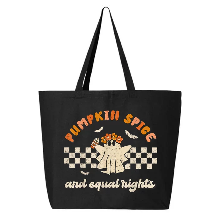 Pumpkin Spice & Equal Rights Retro Groovy Fall Season Gift 25L Jumbo Tote