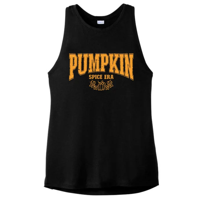 Pumpkin Spice Era Varsity Thanksgiving Family Trendy Ladies Tri-Blend Wicking Tank