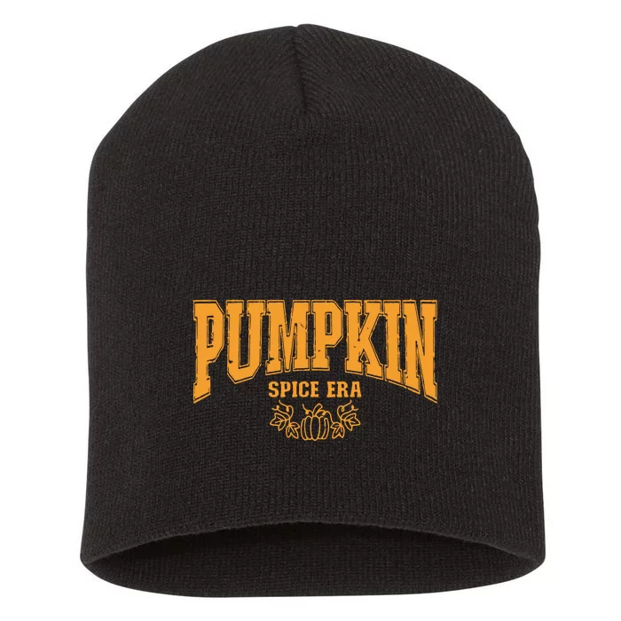 Pumpkin Spice Era Varsity Thanksgiving Family Trendy Short Acrylic Beanie