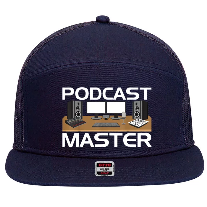 Podcast Show Equipment USB Mixer App For Podcasters 7 Panel Mesh Trucker Snapback Hat