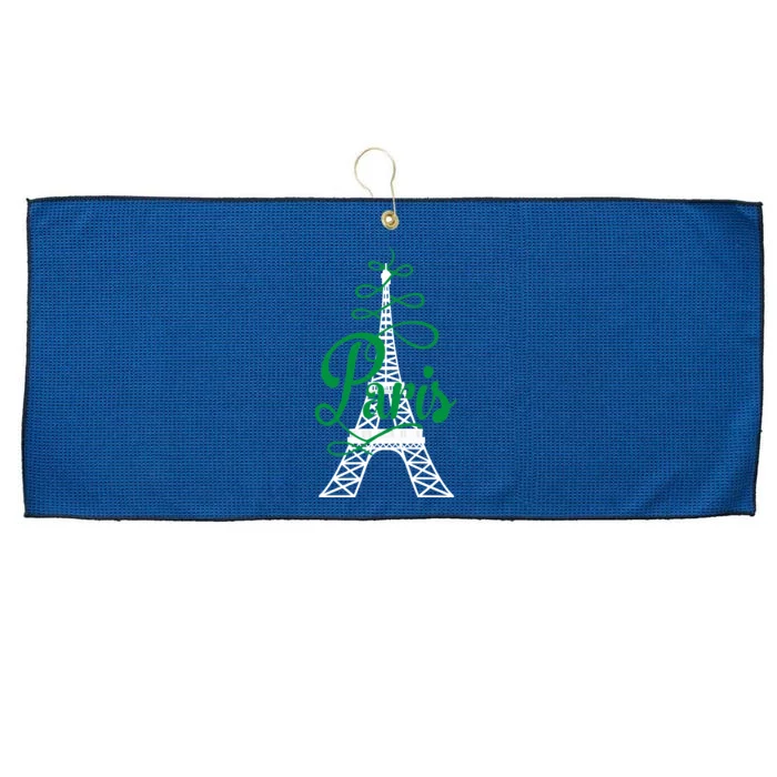 Paris Script Eiffel Tower French France Large Microfiber Waffle Golf Towel