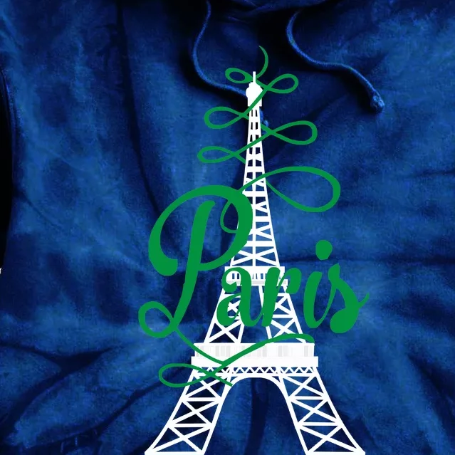 Paris Script Eiffel Tower French France Tie Dye Hoodie