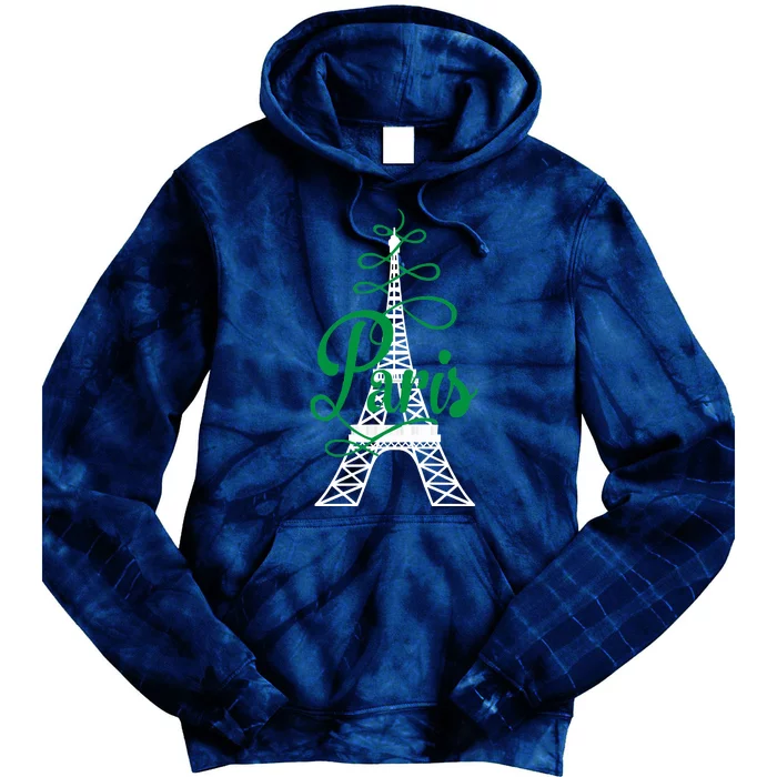 Paris Script Eiffel Tower French France Tie Dye Hoodie