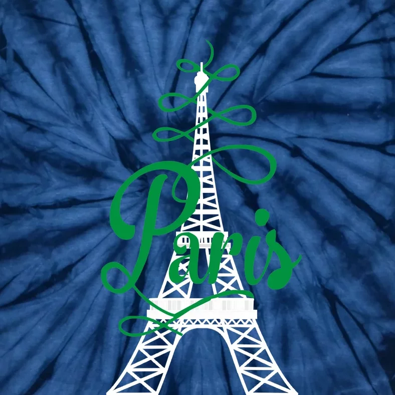 Paris Script Eiffel Tower French France Tie-Dye T-Shirt