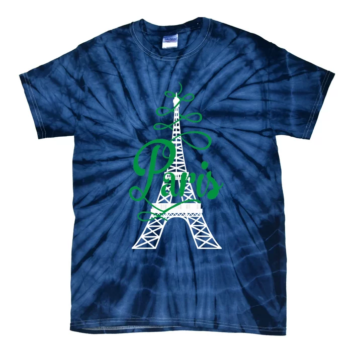 Paris Script Eiffel Tower French France Tie-Dye T-Shirt