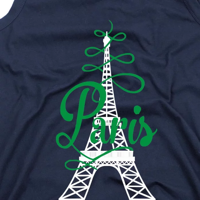 Paris Script Eiffel Tower French France Tank Top