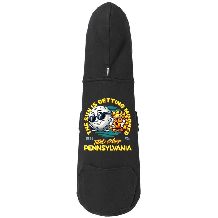 Pennsylvania Solar Eclipse Apr 8 2024 Sun Is Getting Mooned Doggie 3-End Fleece Hoodie