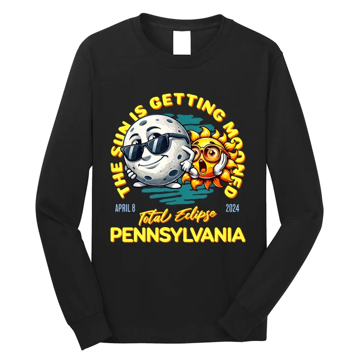 Pennsylvania Solar Eclipse Apr 8 2024 Sun Is Getting Mooned Long Sleeve Shirt