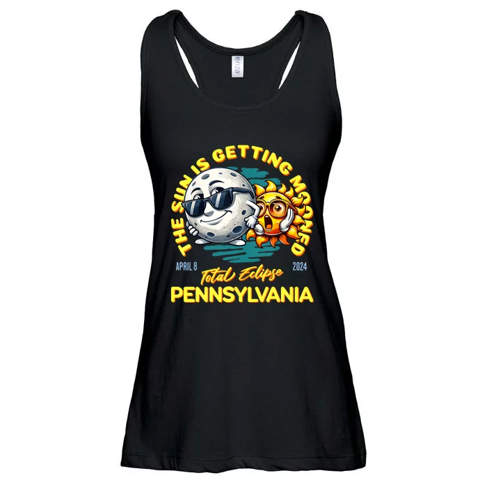 Pennsylvania Solar Eclipse Apr 8 2024 Sun Is Getting Mooned Ladies Essential Flowy Tank