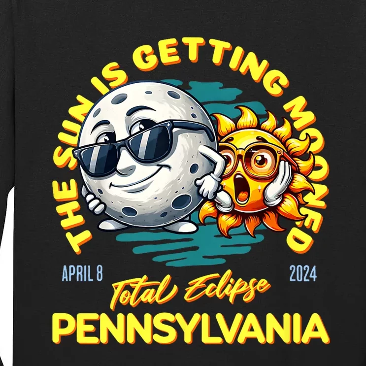 Pennsylvania Solar Eclipse Apr 8 2024 Sun Is Getting Mooned Tall Long Sleeve T-Shirt