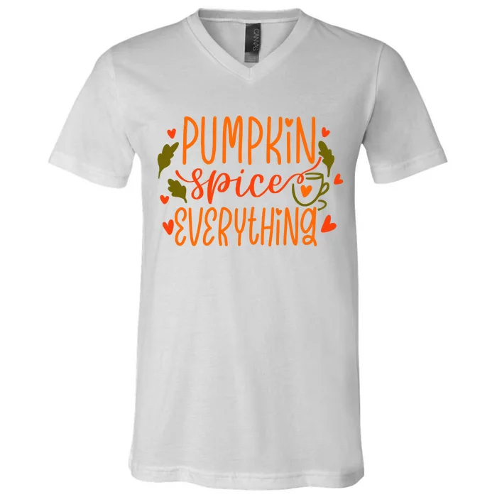 Pumpkin Spice Everything Holiday Festive V-Neck T-Shirt