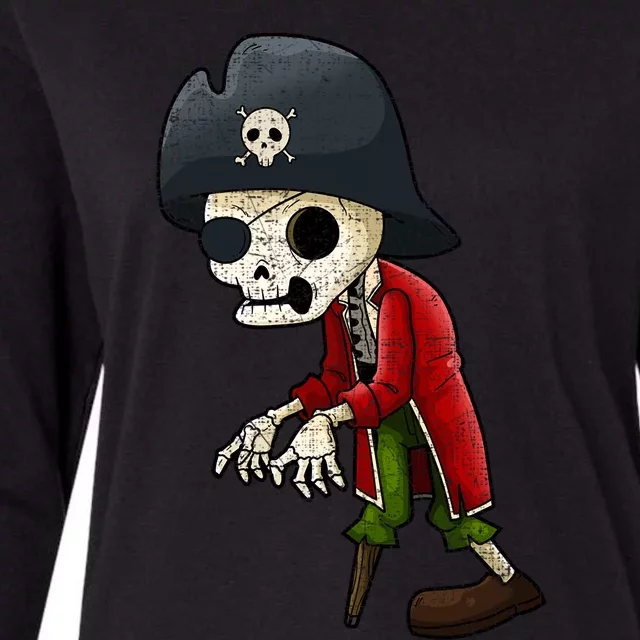 Pirate Skeleton Funny Halloween Grunge Monster Gift Womens Cotton Relaxed Long Sleeve T-Shirt