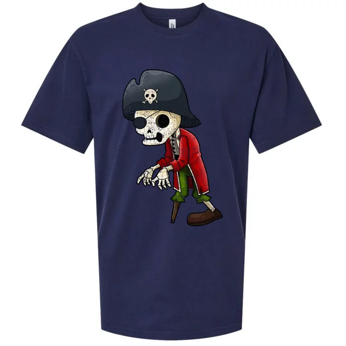 Pirate Skeleton Funny Halloween Grunge Monster Gift Sueded Cloud Jersey T-Shirt