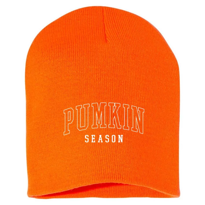 Pumpkin Season Fall Lover Short Acrylic Beanie