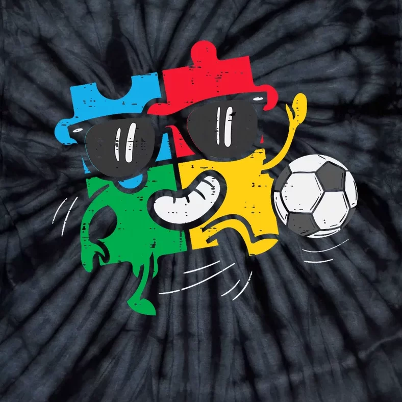 Puzzle Soccer Football Autism Awareness Sports Tie-Dye T-Shirt