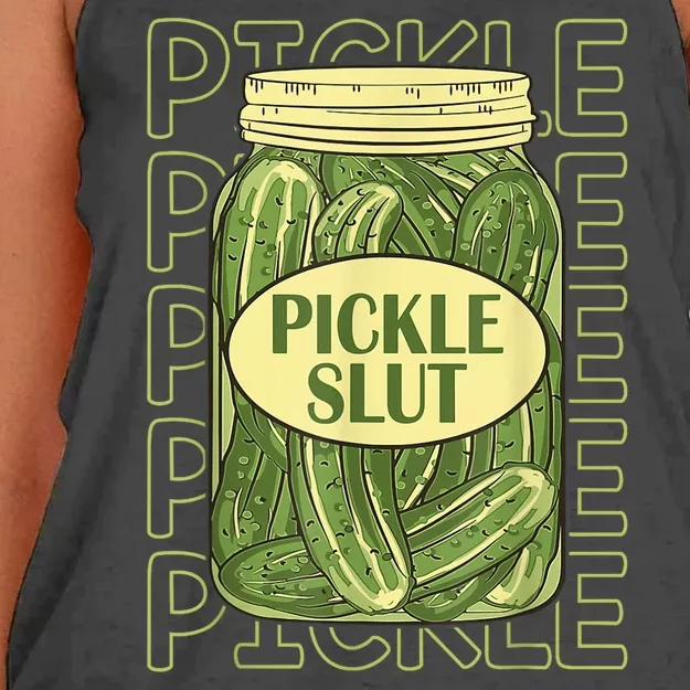 Pickle Slut Funny Pickle Slut Who Loves Pickles Women's Knotted Racerback Tank