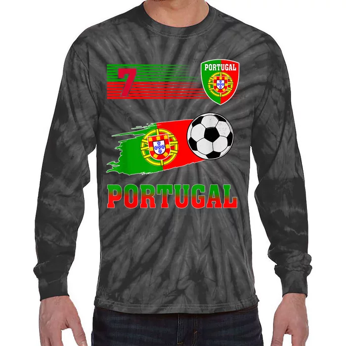 Portugal Soccer Flag Jersey Portugalese Retro 7 2022 Tie-Dye Long Sleeve Shirt