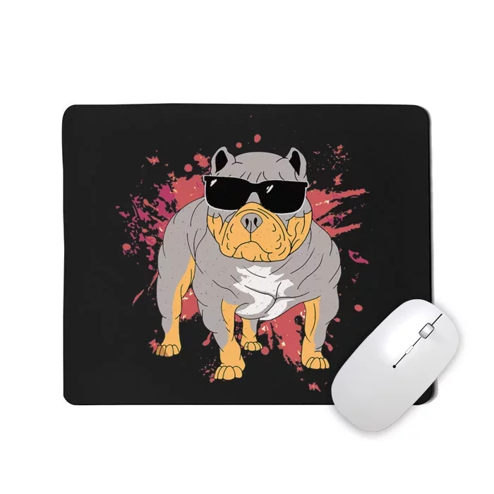 Pitbull Sunglasses Funny American Bully Dog Pitbulls Lover Mousepad