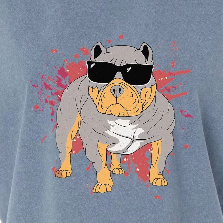 Pitbull Sunglasses Funny American Bully Dog Pitbulls Lover Garment-Dyed Women's Muscle Tee