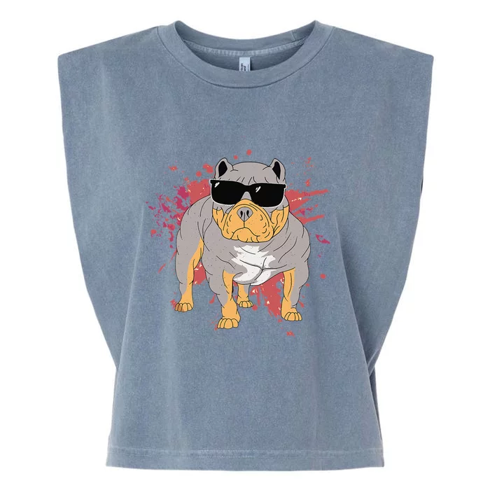 Pitbull Sunglasses Funny American Bully Dog Pitbulls Lover Garment-Dyed Women's Muscle Tee