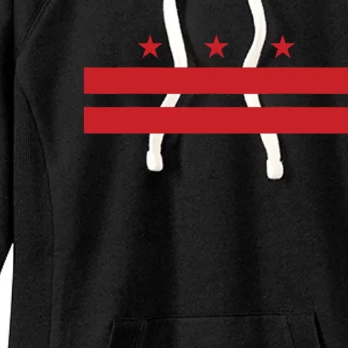 Patriotic State Flag Of Washington Dc Women's Fleece Hoodie