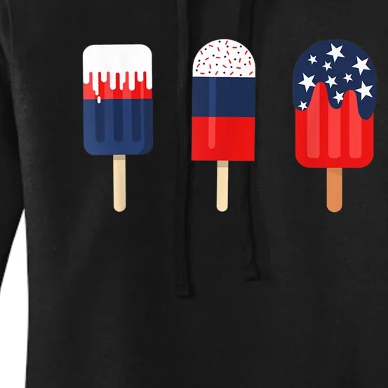 Patriotic Shirts For Women 4th Of July Shirts Women Popsicle Women's Pullover Hoodie