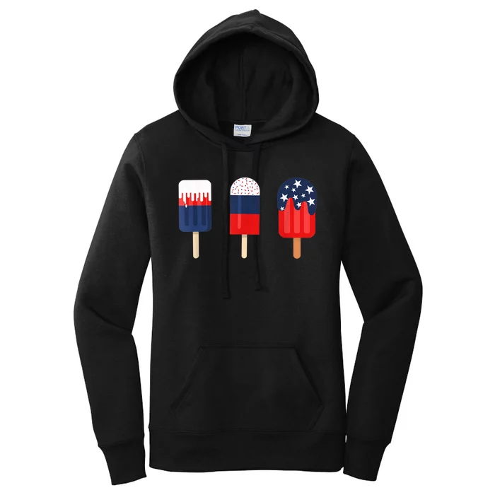 Patriotic Shirts For Women 4th Of July Shirts Women Popsicle Women's Pullover Hoodie