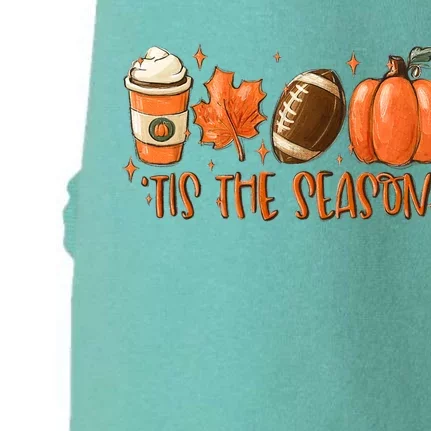 Pumpkin Spice Football Tis The Season Fall Thanksgiving Gift Doggie 3-End Fleece Hoodie