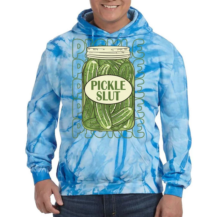 Pickle Slut Funny Pickle Lover Tie Dye Hoodie